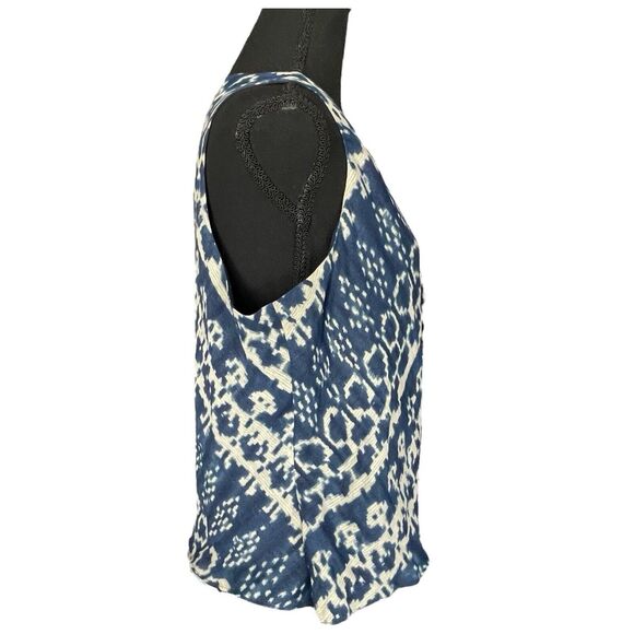 LAUREN RALPH LAUREN Silk & Linen Side Zip Wrap Top Blue & Cream Women’s 14 NEW - Picture 4 of 10